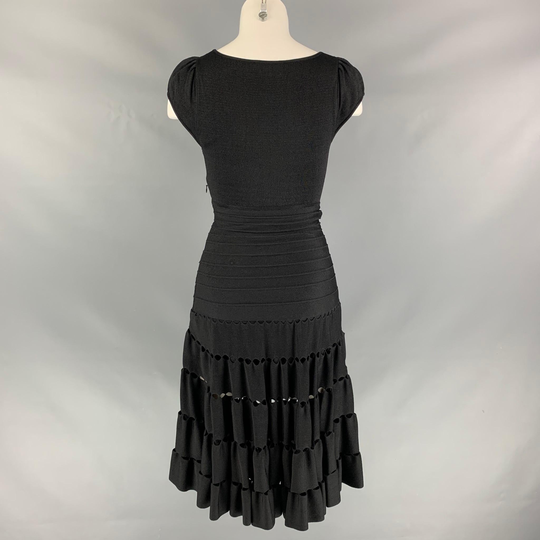 Women's ZAC POSEN Size XS Black Viscose Blend Cut Out Dress