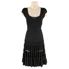 ZAC POSEN Size XS Black Viscose Blend Cut Out Dress