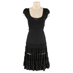 ZAC POSEN - Robe noire à découpes en viscose mélangée, taille XS