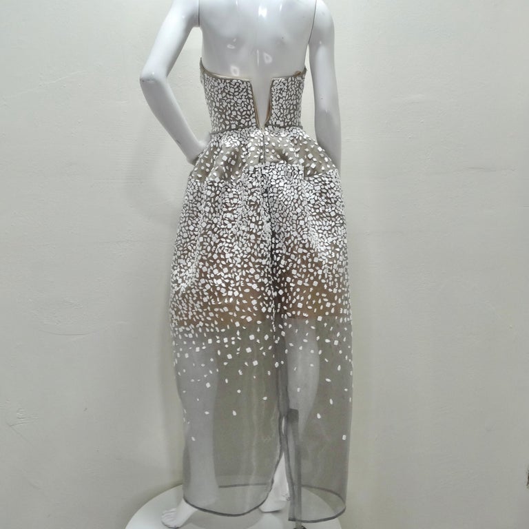 Zac Posen Spring 2017 Strapless Shell Embroidered Dress at 1stDibs