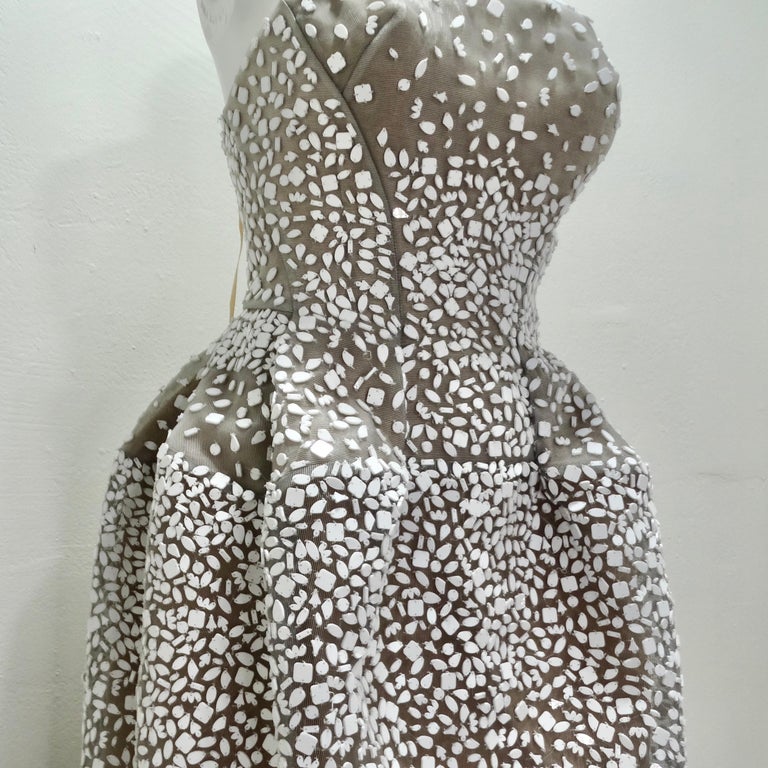 Zac Posen Spring 2017 Strapless Shell Embroidered Dress at 1stDibs