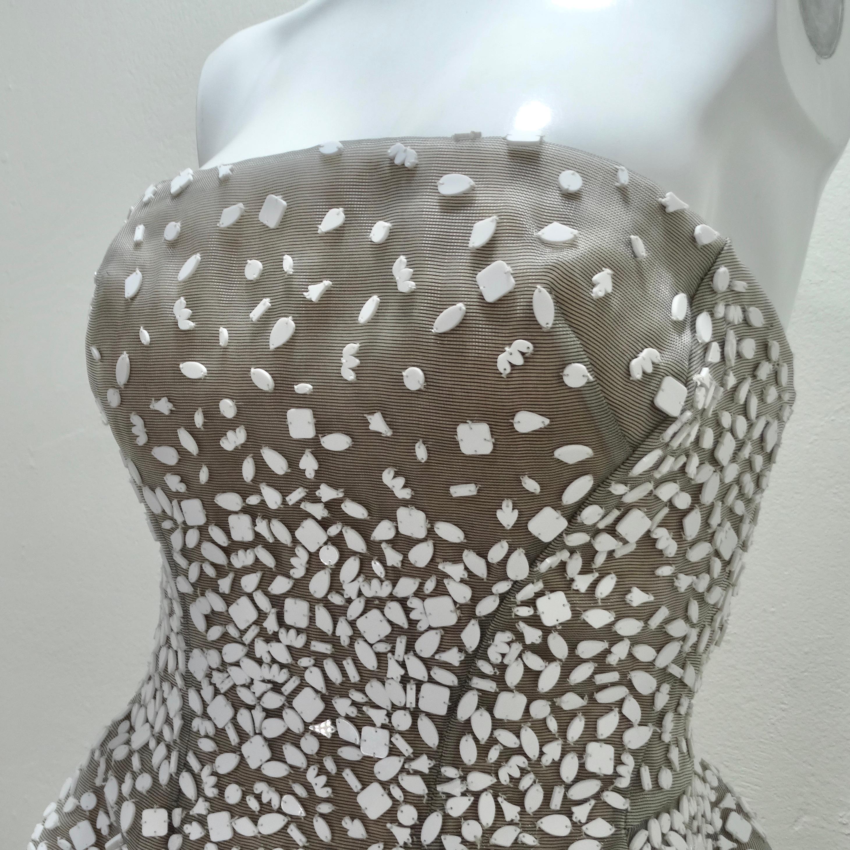 Women's or Men's Zac Posen Spring 2017 Strapless Shell Embroidered Dress