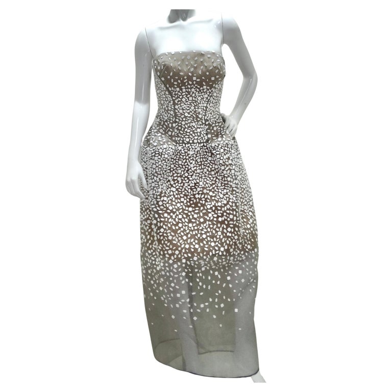 Zac Posen Spring 2017 Strapless Shell Embroidered Dress at 1stDibs