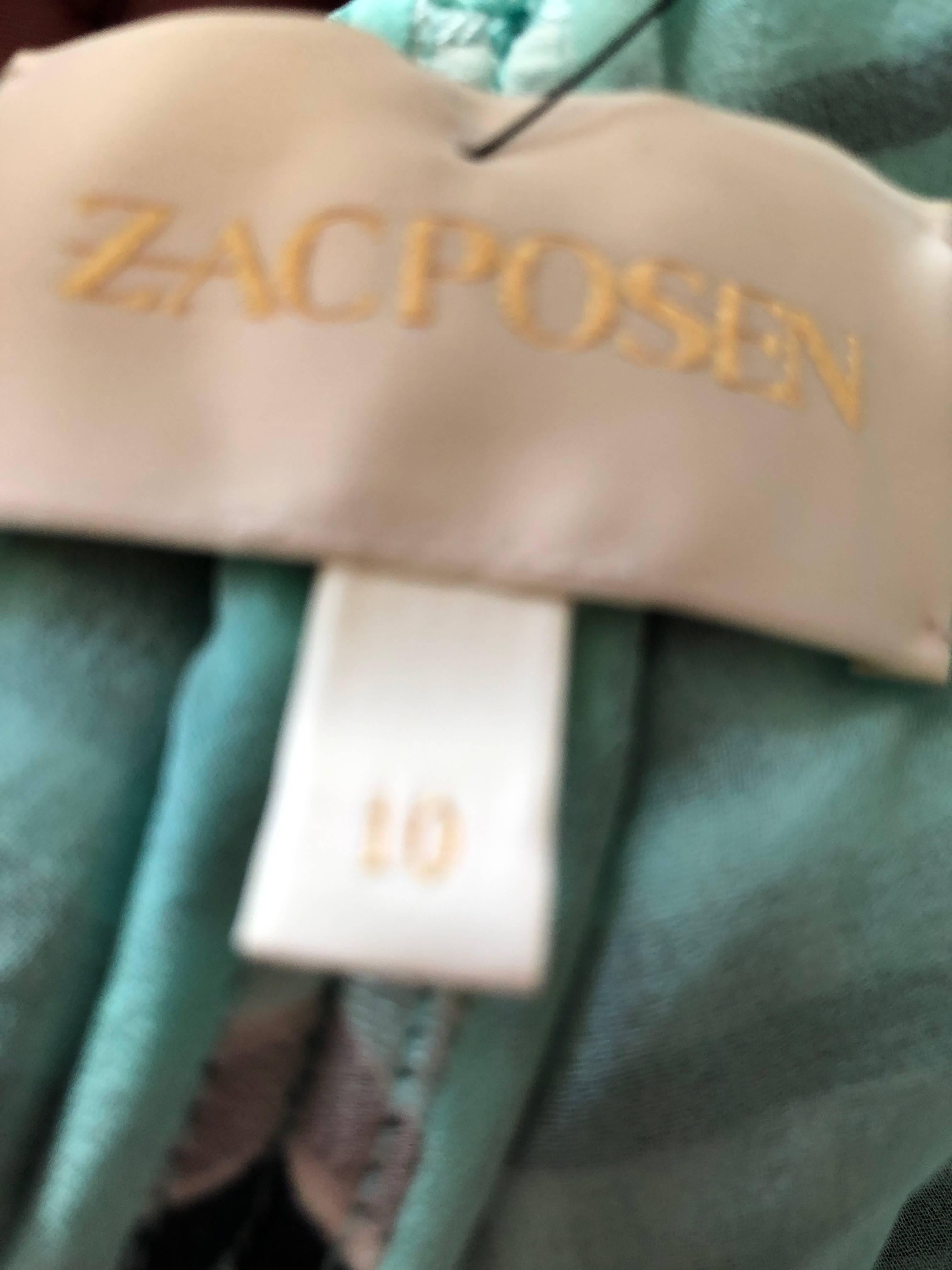 Zac Posen Vintage Silk Chevron Stripe Dress with Romantic Car Wash Hem For Sale 2