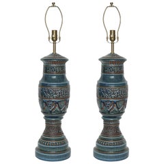 Zaccagnini Blue Ceramic Lamps Zaccagnini Blue Ceramic Lamps