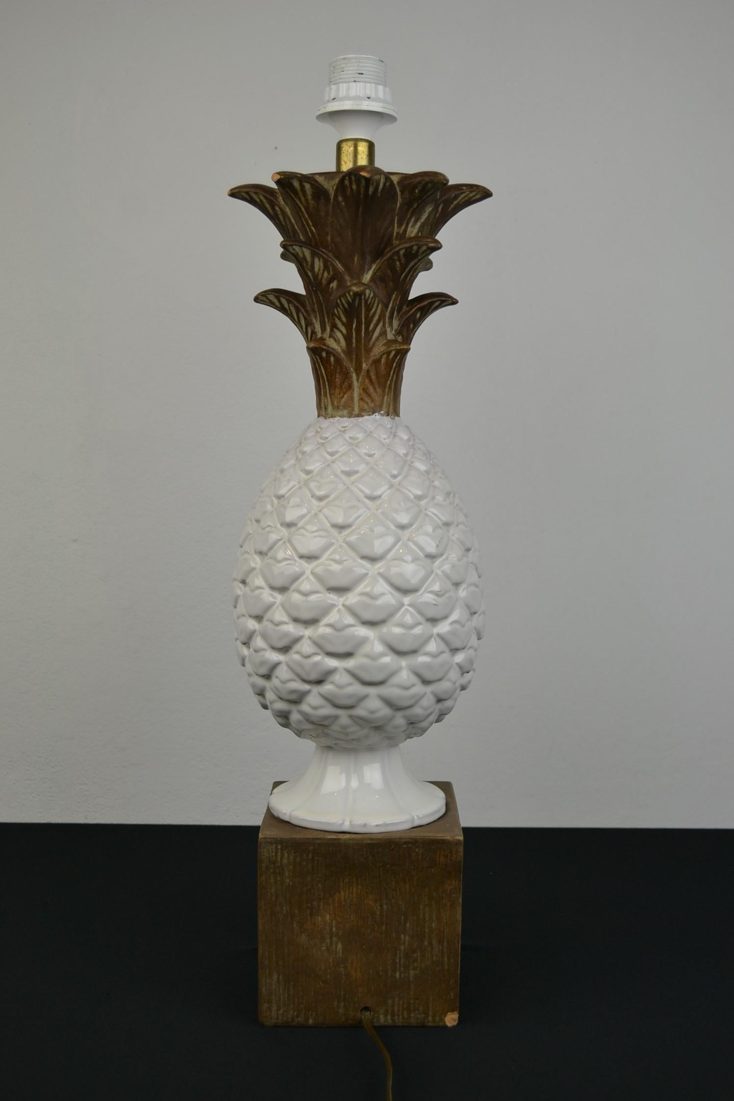 Zaccagnini Ceramic Pineapple Table Lamp, Italy, 1960s For Sale 7