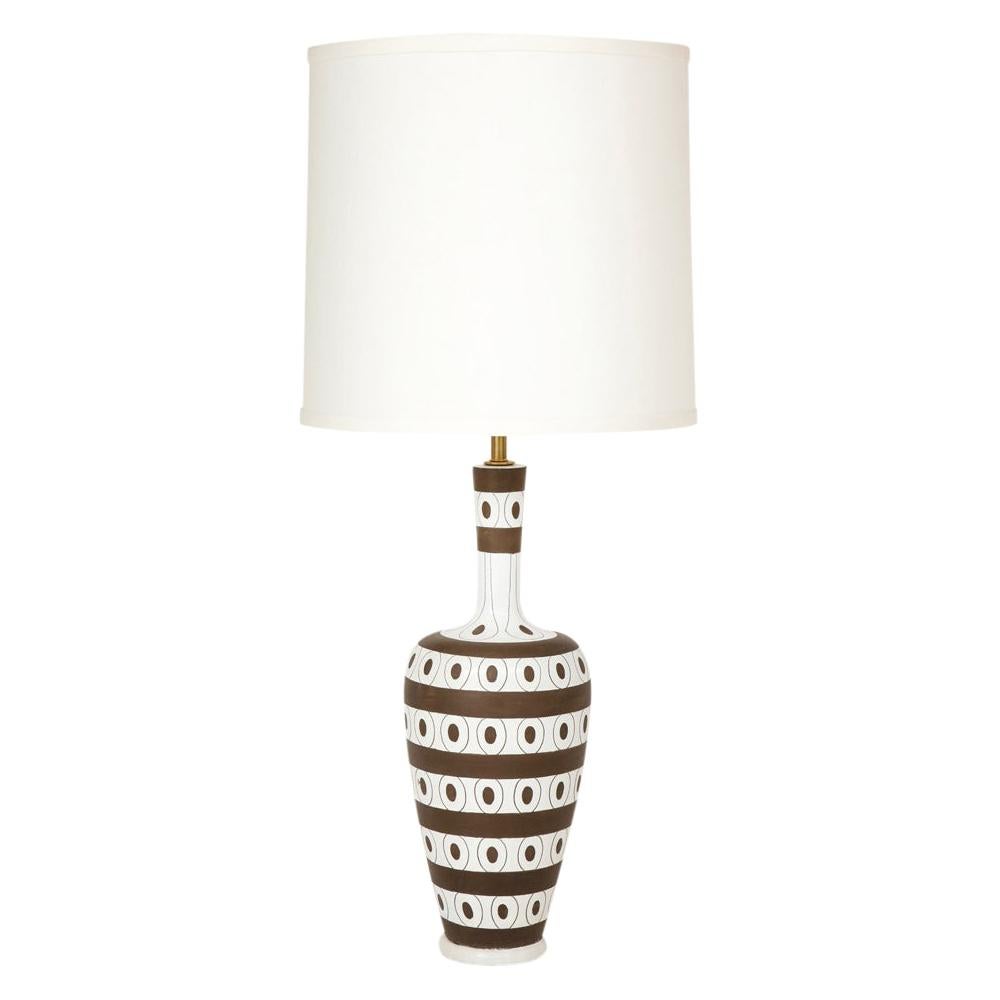 Zaccagnini Lamp, Ceramic Dimpled Matte Chrome, Signed For Sale at 1stdibs