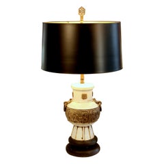 Lampada Zaccagnini Pottery Marbro in stile Ming Ming marrone e bianco