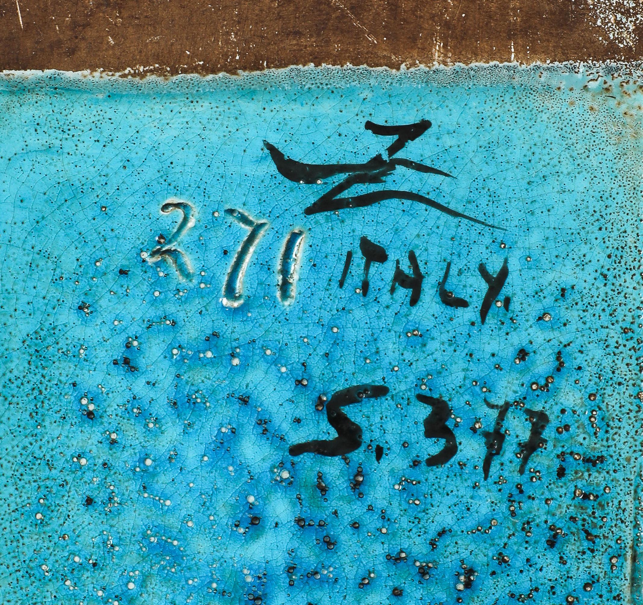 Zaccagnini Turquoise Ceramic Box For Sale 4