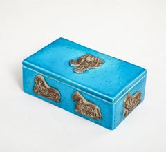 Scatola di ceramica turchese Zaccagnini