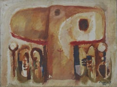 "Abode" Abstract Oil Painting 24" x 31.5" inch (1984) by Zaccaria Zeini