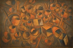 "Trümmer I" Abstraktes Ölgemälde 31,5" x 47" in (1983) von Zaccaria Zeini