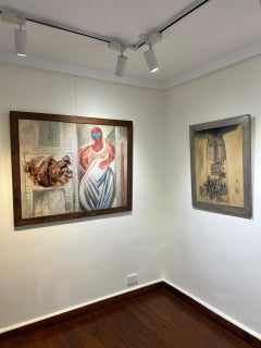 "Kiln" Abstract Oil Painting 26" x 20" inch (1981) by Zaccaria Zeini