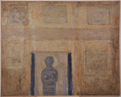 "Seclusion II" Abstract Oil Painting 31.5" x 39" inch (1974) by Zaccaria Zeini