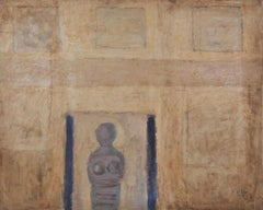 "Seclusion II" Peinture à l'huile abstraite 31.5" x 39" inch (1974) par Zaccaria Zeini