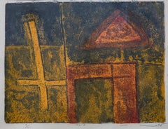 Lithographie « Triangle & Cross » 10" x 12" pouces (1972) de Zaccaria Zeini
