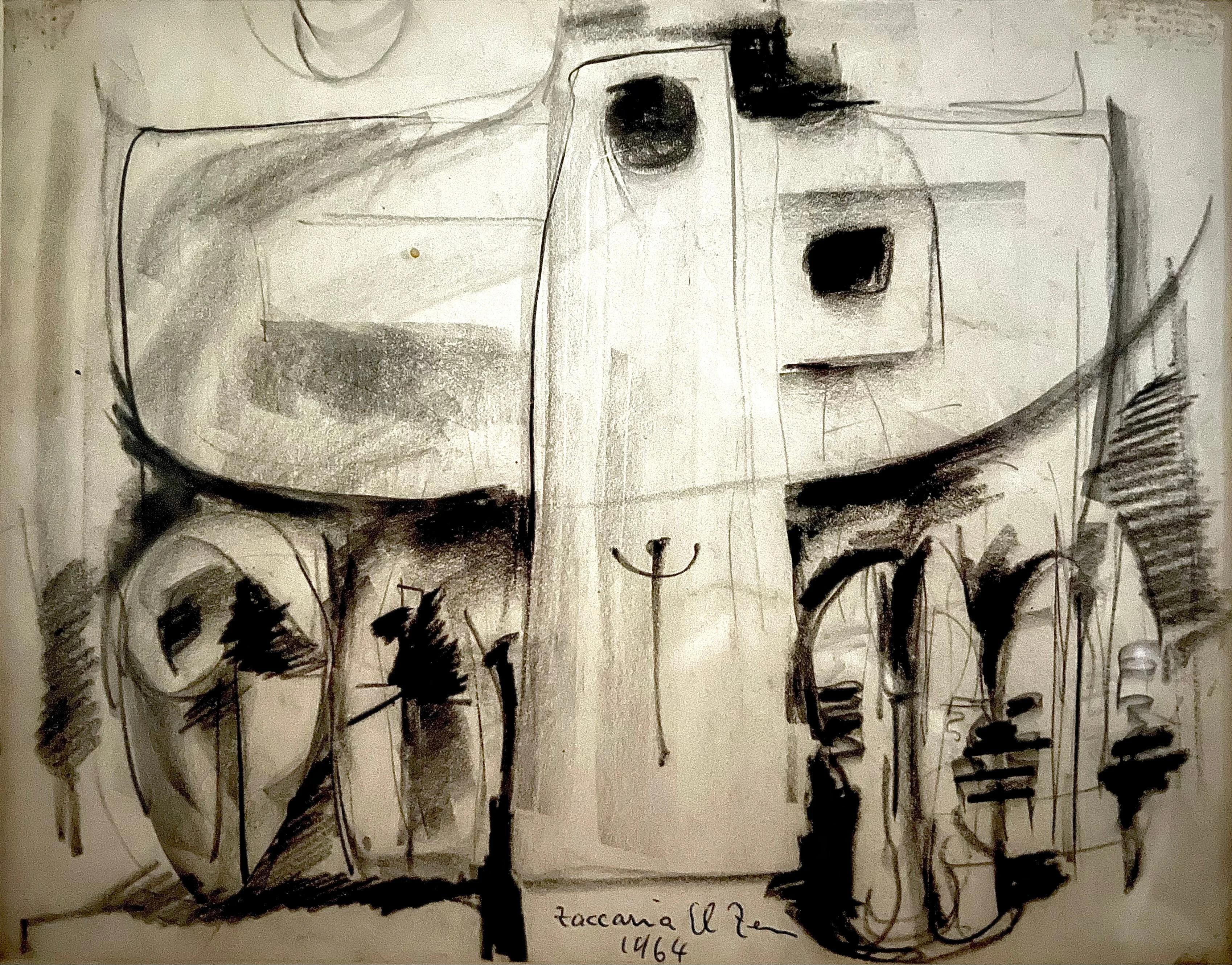 "Reckoning" (gerahmt) Abstrakte Lithographie 8" x 10" in (1964) von Zaccaria Zeini

Medium: Lithographie
Unterzeichnet und datiert 

Zaccaria El Zeini (1932-1993) wuchs im beliebten Viertel Sayyida Zienab in der Altstadt von Kairo auf und