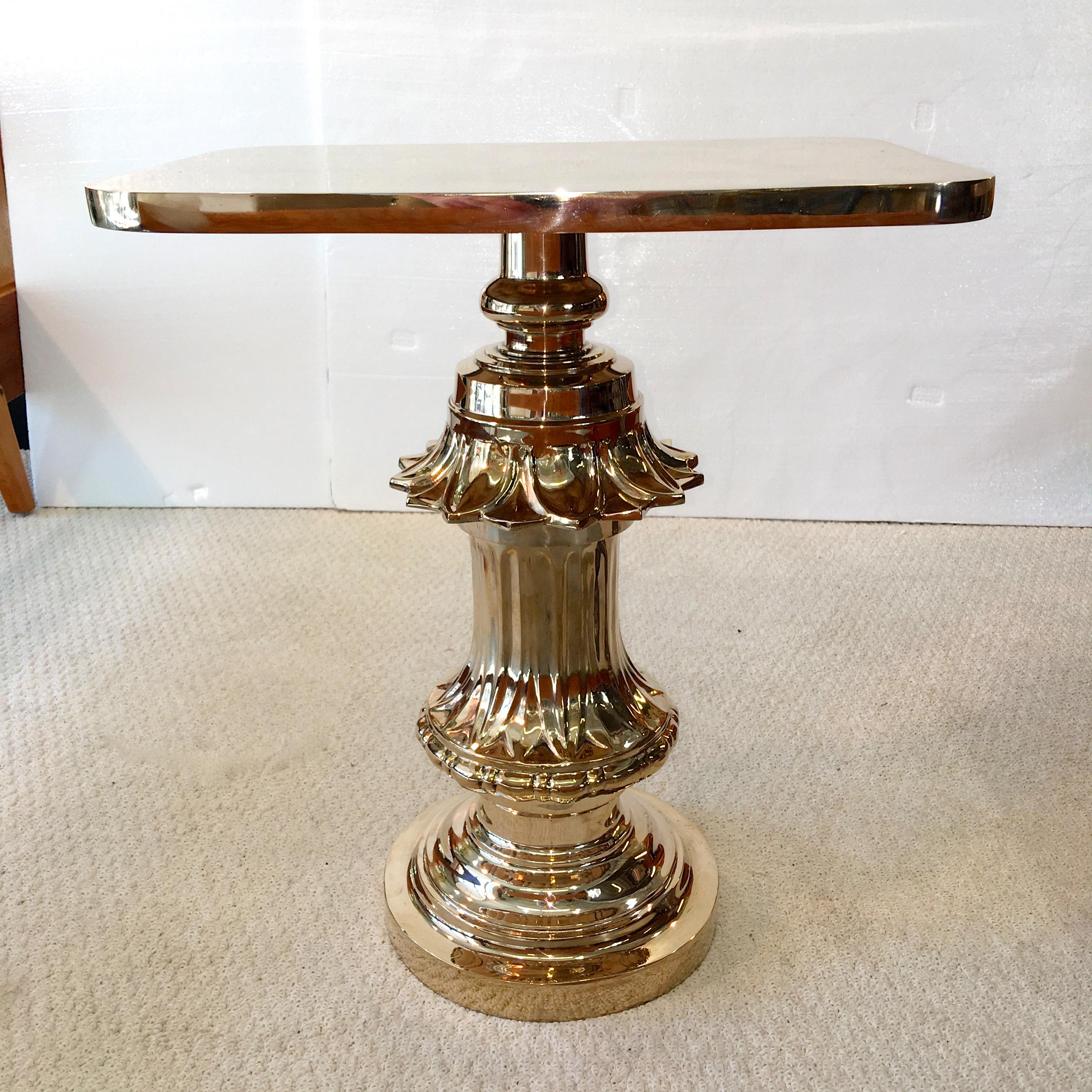 Polished Old Boston Street Lamp Post Table in Solid Bronze by Zach Gabbard For Sale