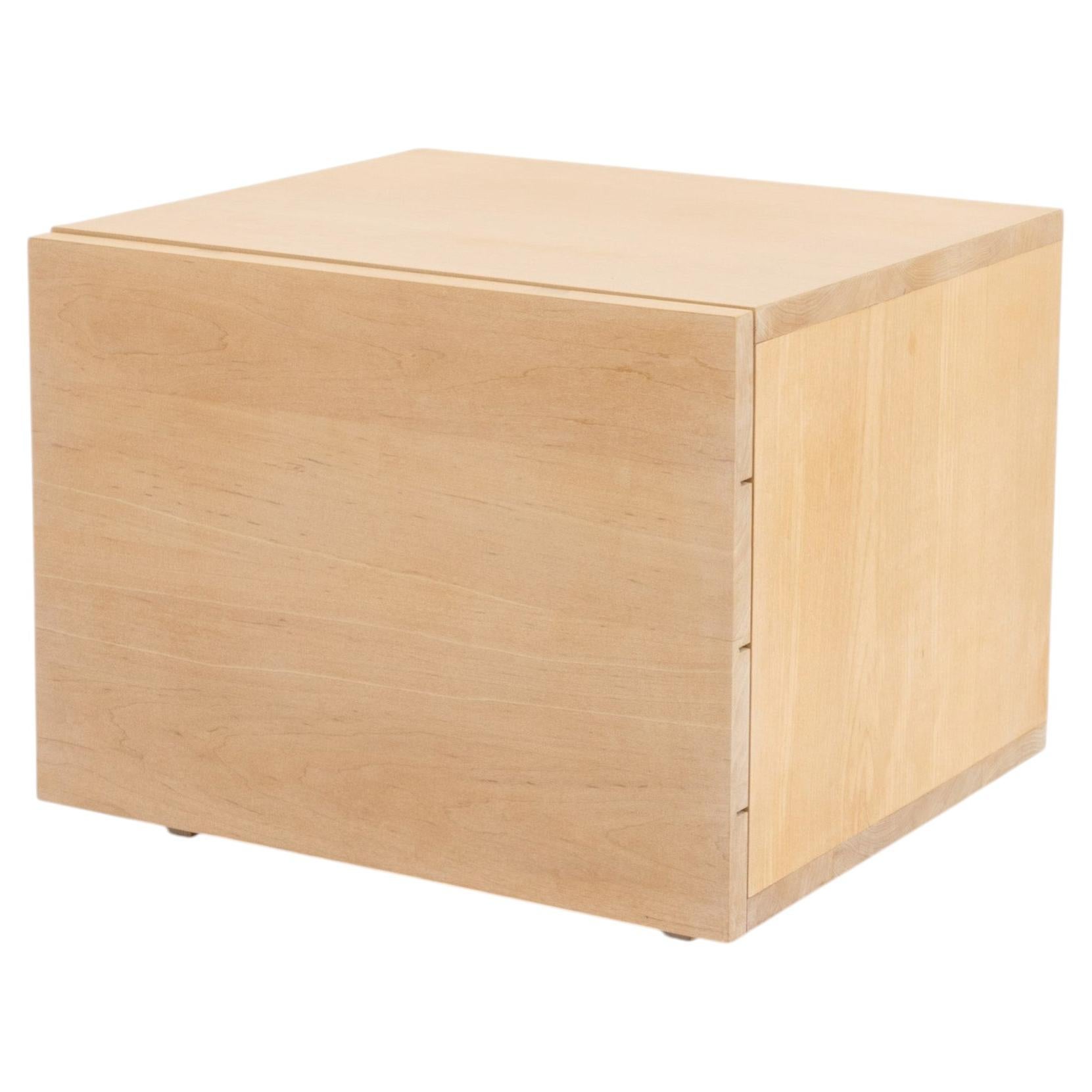 Zach Hadlock for Platform Maple Bedside Table with Storage Compartment For Sale
