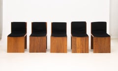 Zach Hadlock Set of 5 Walnut Dining Chairs with Cushions