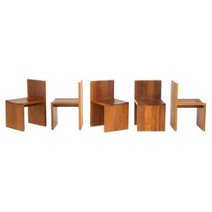 Zach Hadlock Set of 5 Walnut Dining Chairs with Cushions