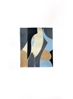#0317, Abstract Morning Pastel Blue Yellow Midcentury Modern Collage