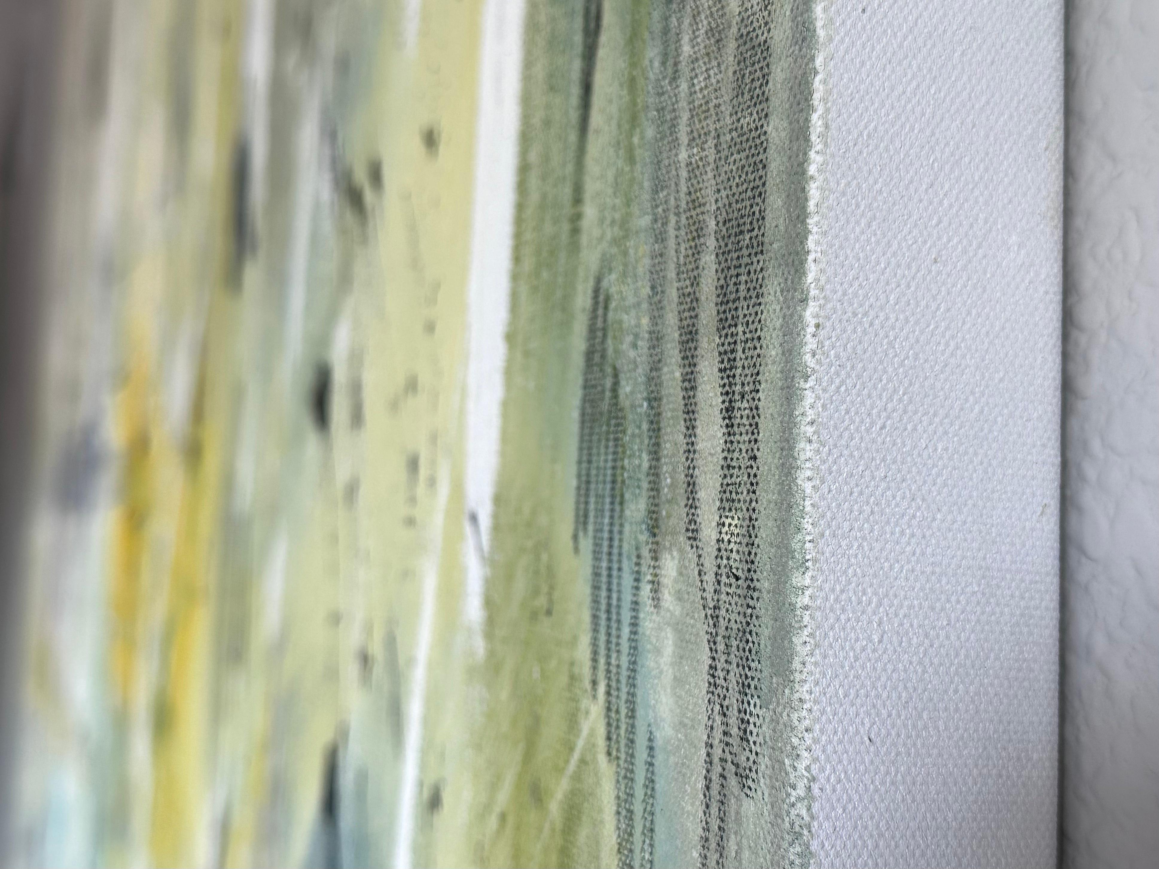 Breath of Fresh Air - Blue, Yellow, Green Abstract Expressionism Painting 4