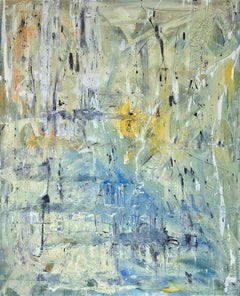 Respiro d'aria fresca - Pittura espressionista astratta blu, gialla e verde