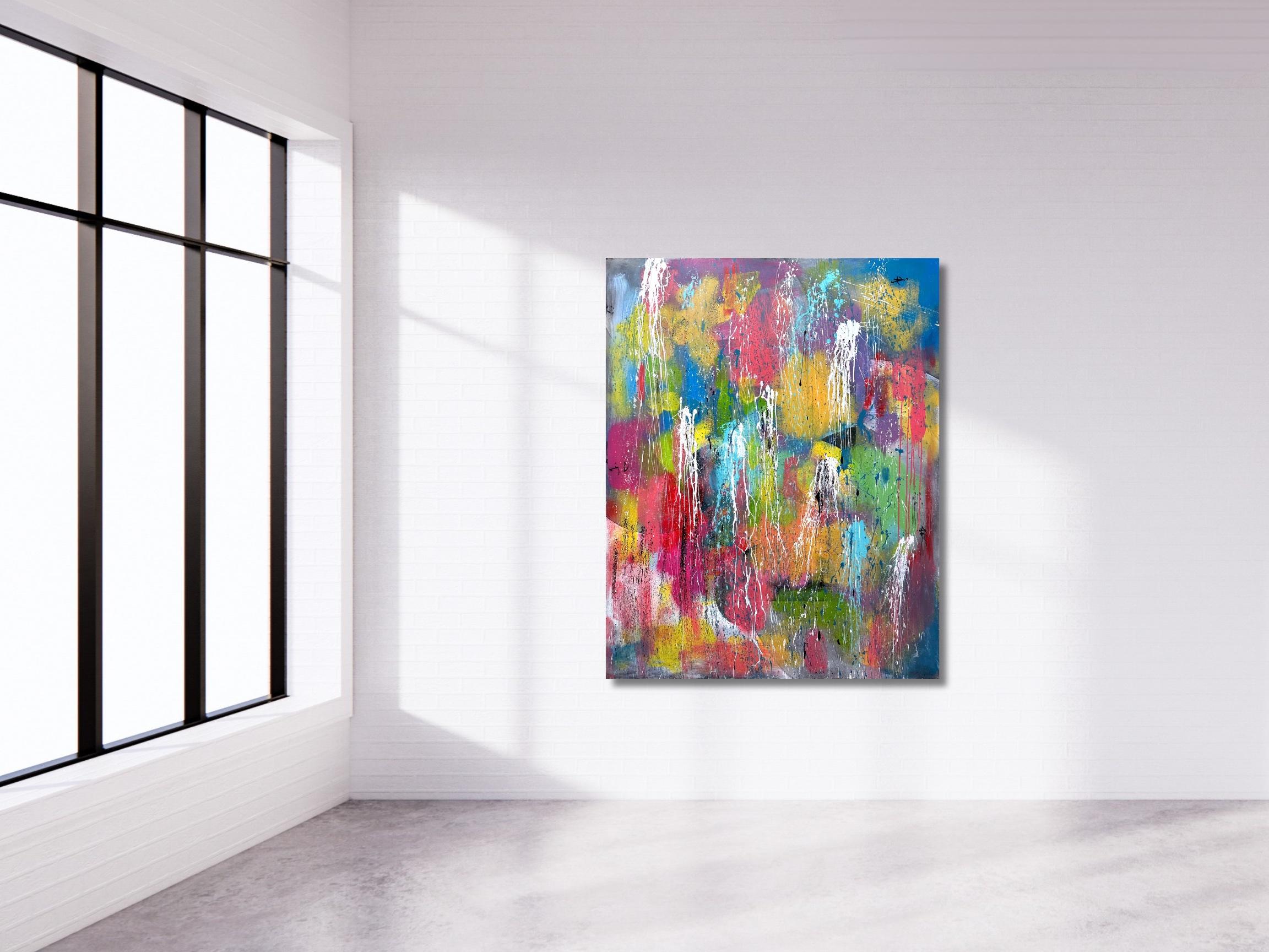 AE2501 - Multicolor Abstract Expressionism Painting For Sale 5
