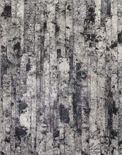 Schwarz-Weißes B&W-Kunstwerk des abstrakten Expressionismus, AS2003  Aspen, Colorado