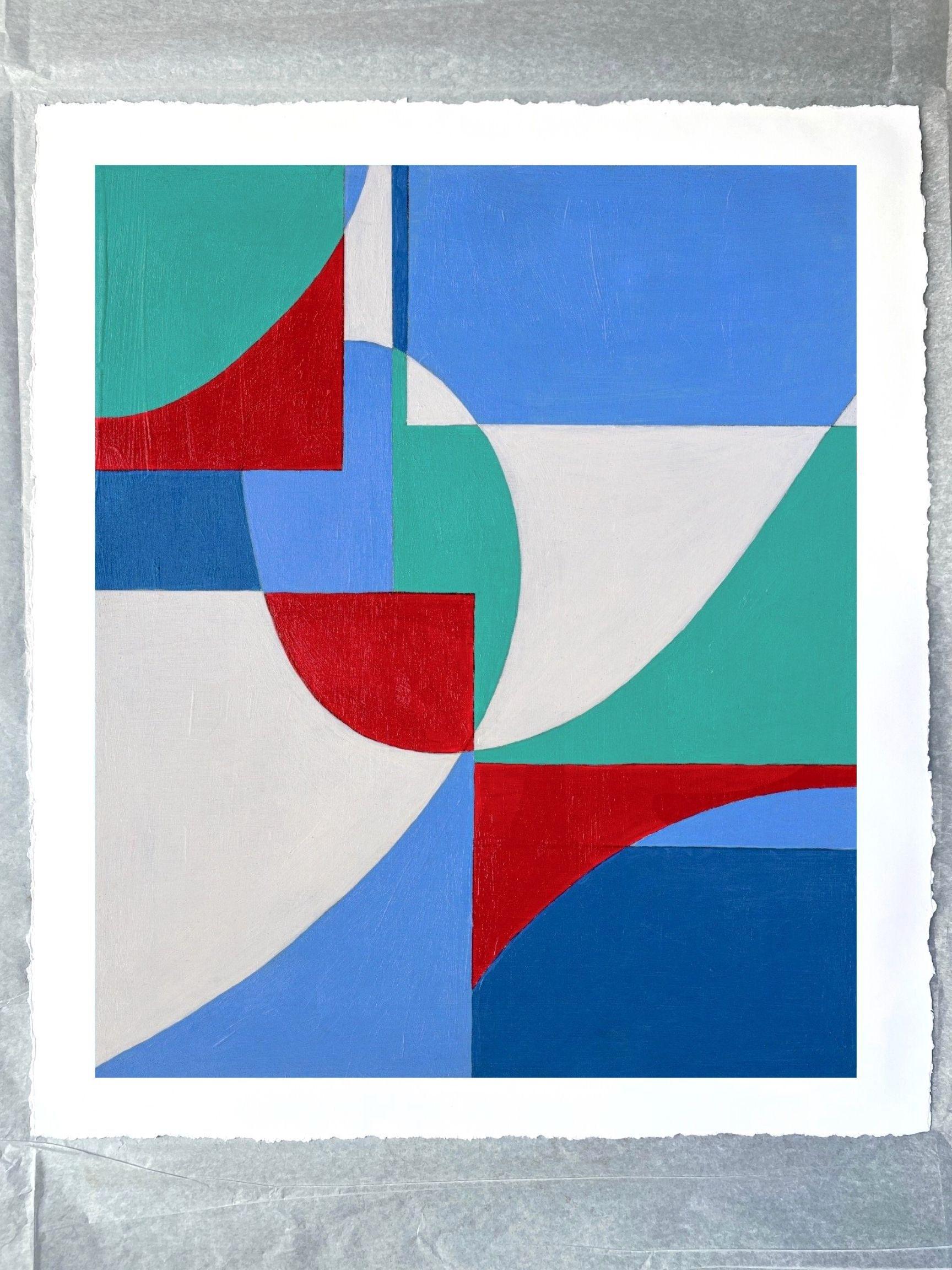 GA1221 Limited edition 2/10 giclee geometric abstraction signed print - Abstract Geometric Mixed Media Art by Zach Touchon