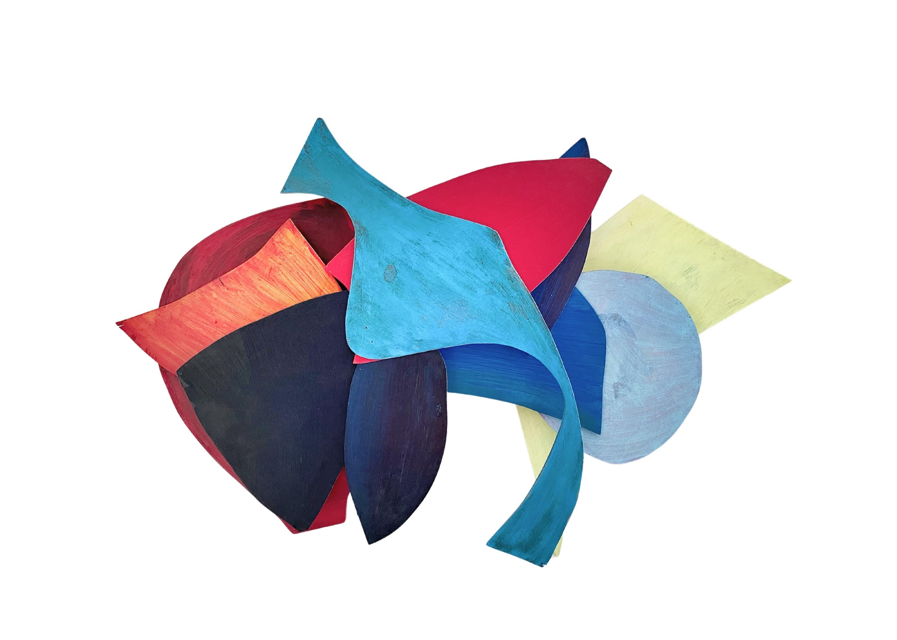 Zach Touchon Abstract Sculpture - GS02, Geometric Abstract Multicolor 3D Mixed Media Wall Sculpture
