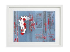 CS24 City Surfaces - Unframed Matboard Digital print Red Blue Grey White
