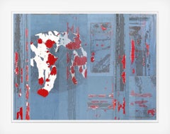 CS24 City Surfaces - Unframed Matboard Digital print Red Blue Grey White 