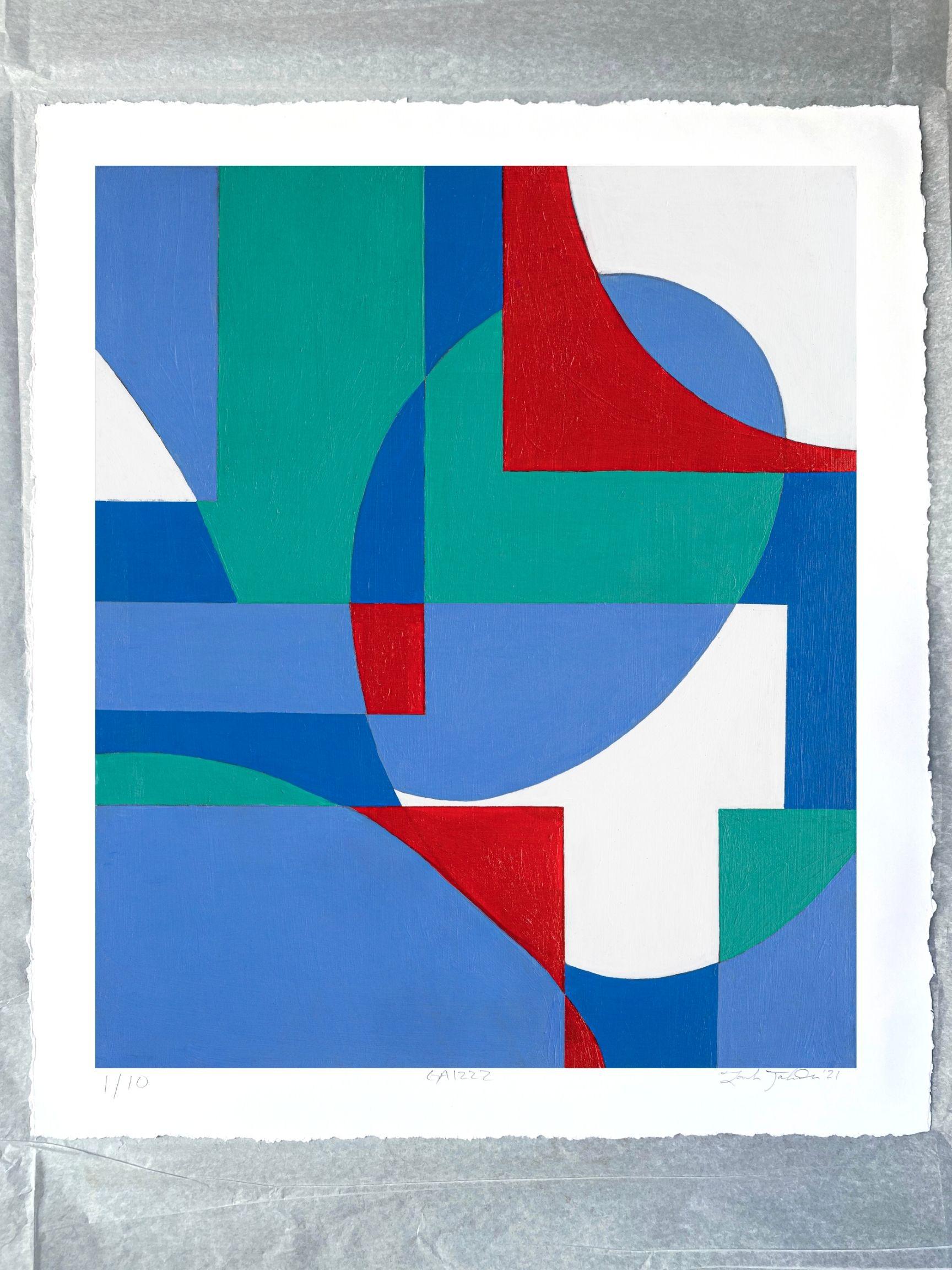 Tirage géométrique abstrait giclée signé GA1222, édition limitée 2/10 - Print de Zach Touchon