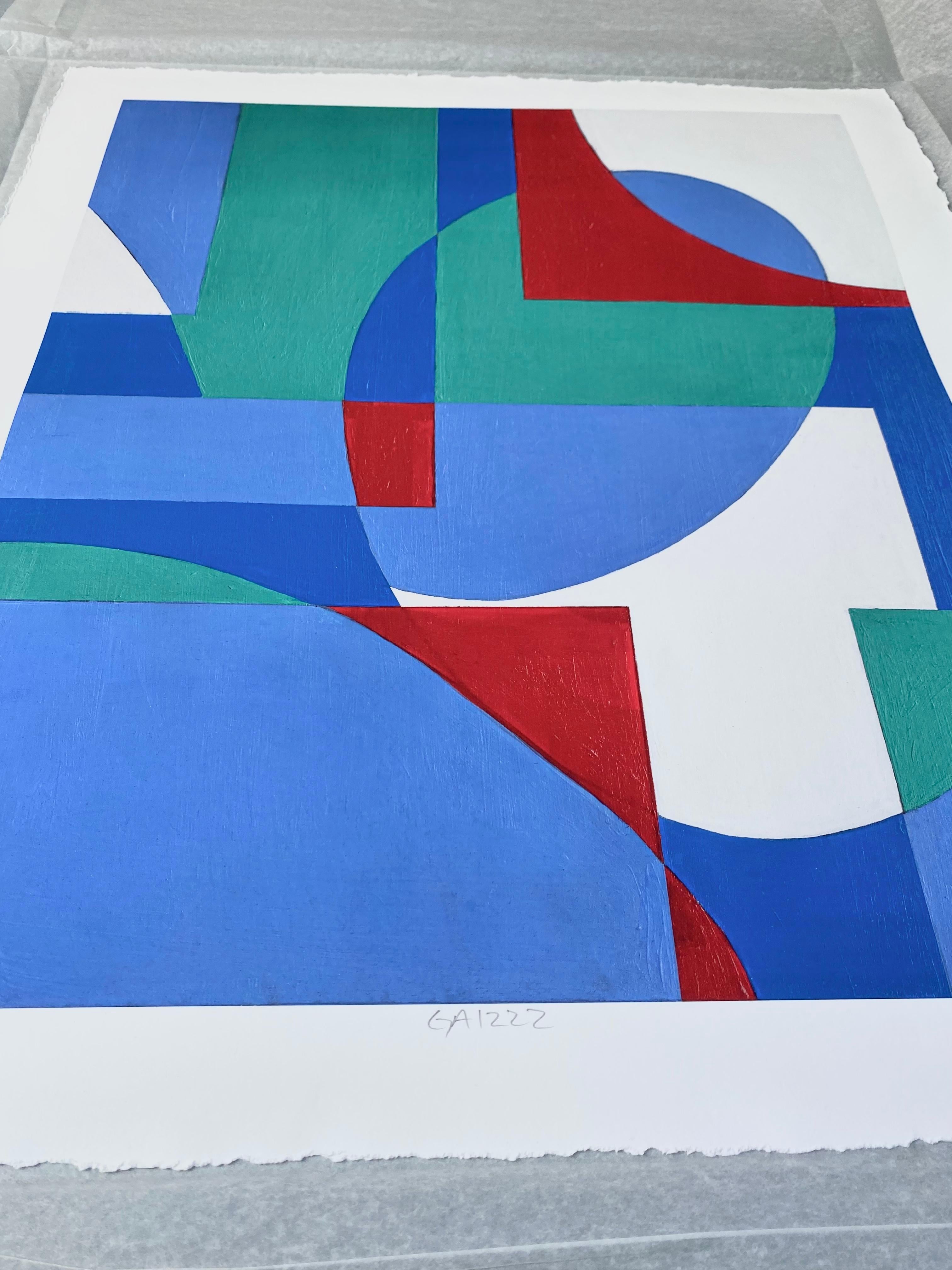 GA1222 Limited edition 2/10 giclee geometric abstraction signed print - Abstract Geometric Print by Zach Touchon