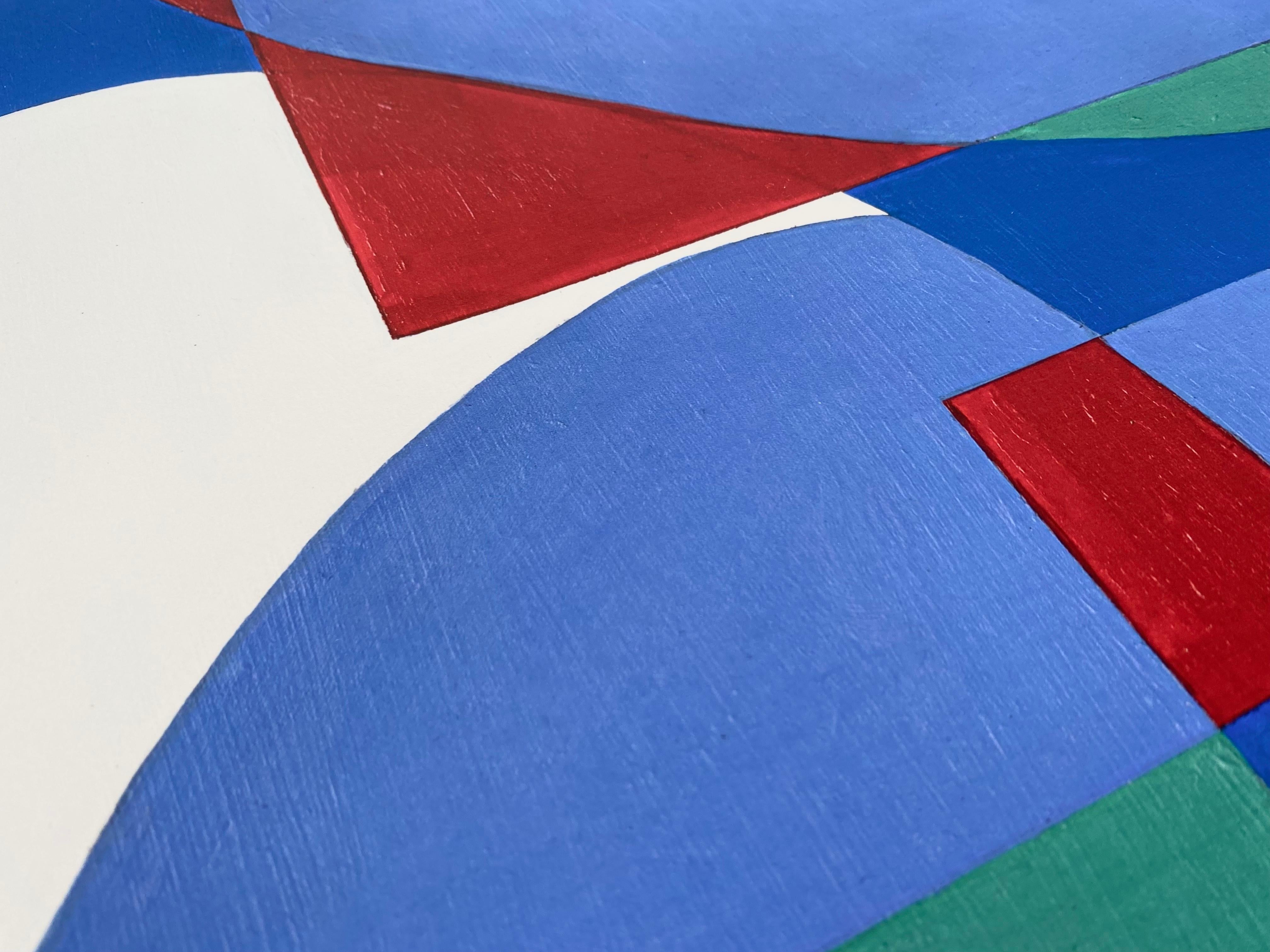 Tirage géométrique abstrait giclée signé GA1222, édition limitée 2/10 - Bleu Abstract Print par Zach Touchon