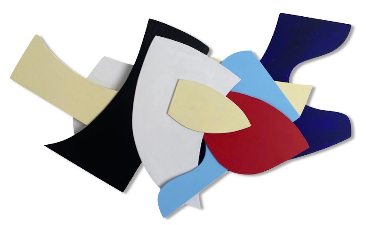 GS04, Geometric Abstract Multicolor 3D Mixed Media Wall Sculpture - Mixed Media Art by Zach Touchon