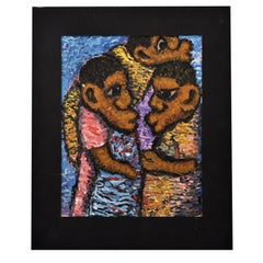 African Contemporary Figurative Oil Painting by Zacharia Mbutha Kenya 1980