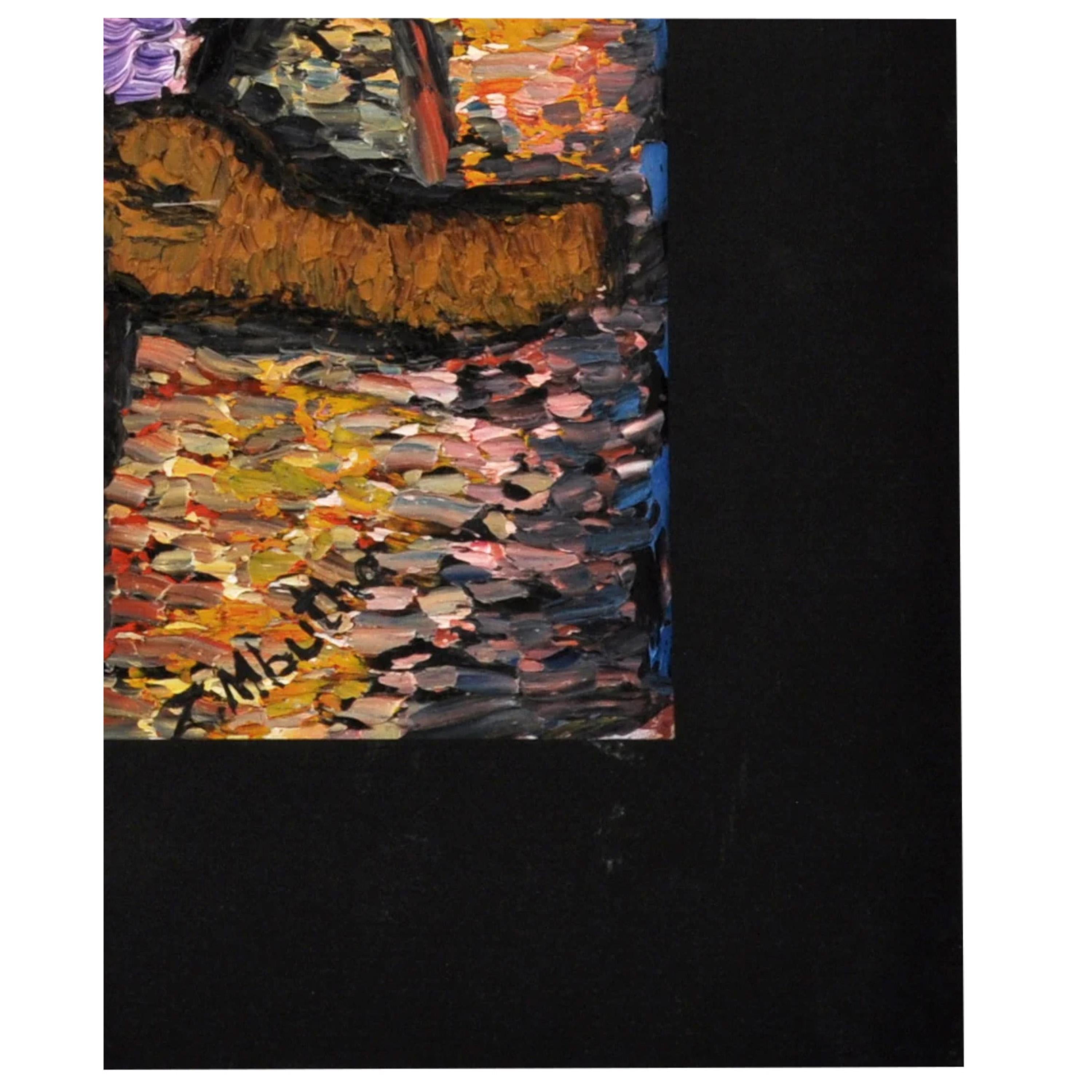 Pittura ad olio figurativa africana contemporanea di Zacharia Mbutha Kenya 1980 in vendita 5