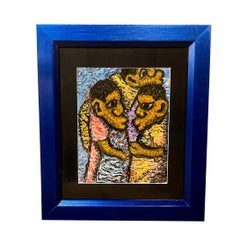 Pintura al óleo figurativa contemporánea africana de Zacharia Mbutha Kenia 1980