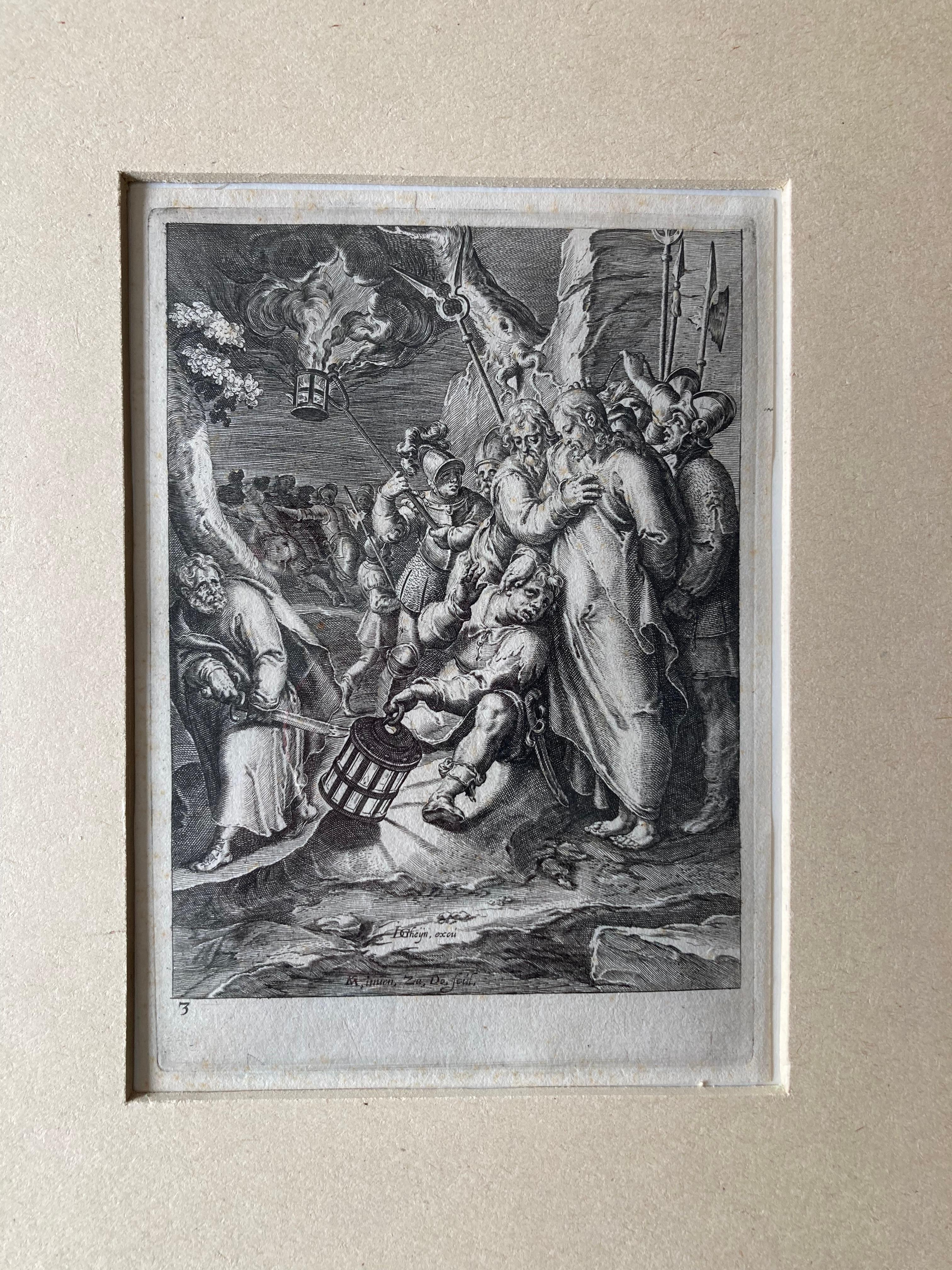 L' Arrest of Christ, gravure, a. Karel van Mander, p. par Gheyn, Passion of Chris  - Renaissance nordique Print par Zacharias Dolendo