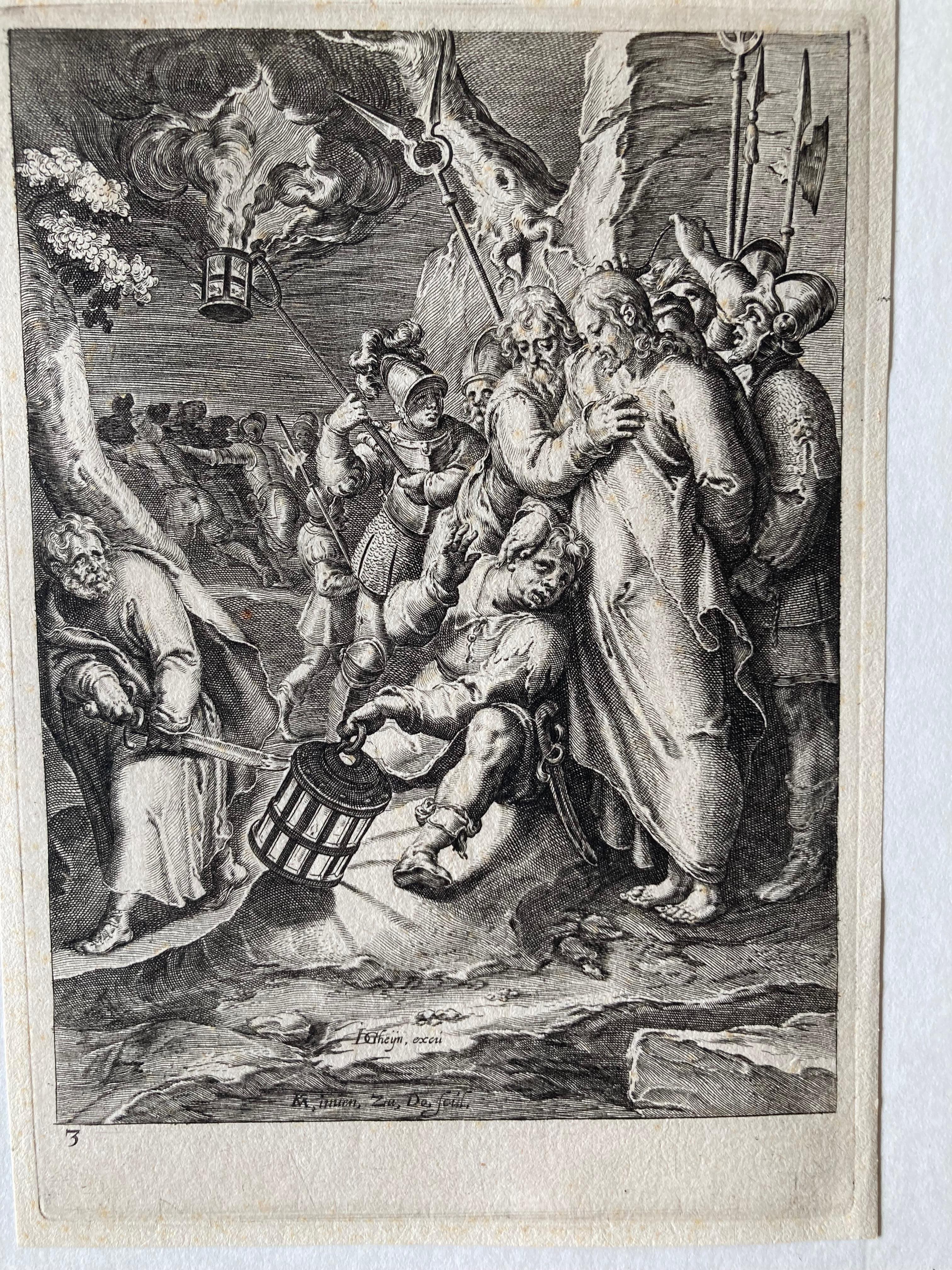 Arrest of Christ, Engraving, a. Karel van Mander, p. by Gheyn, Passion of Chris  - Northern Renaissance Print by Zacharias Dolendo