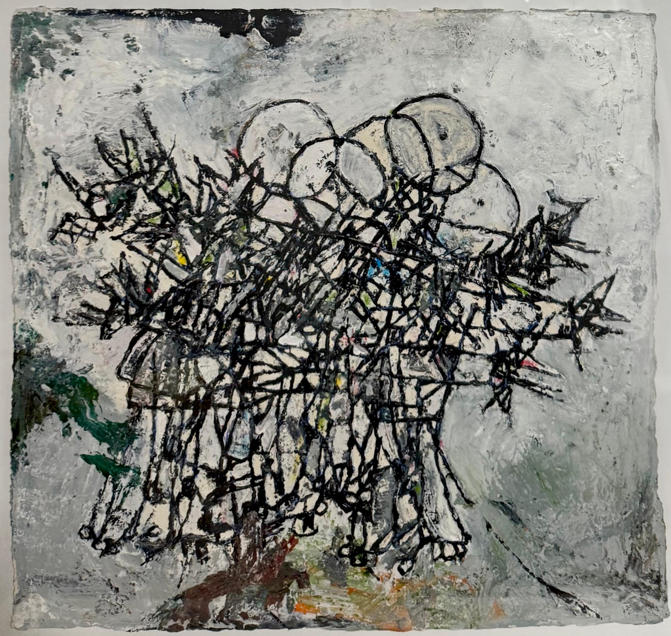 Ölgemälde Abstrakte Zeitgenössische Kunst Zachary Armstrong Porträts nach Noah im Angebot 12