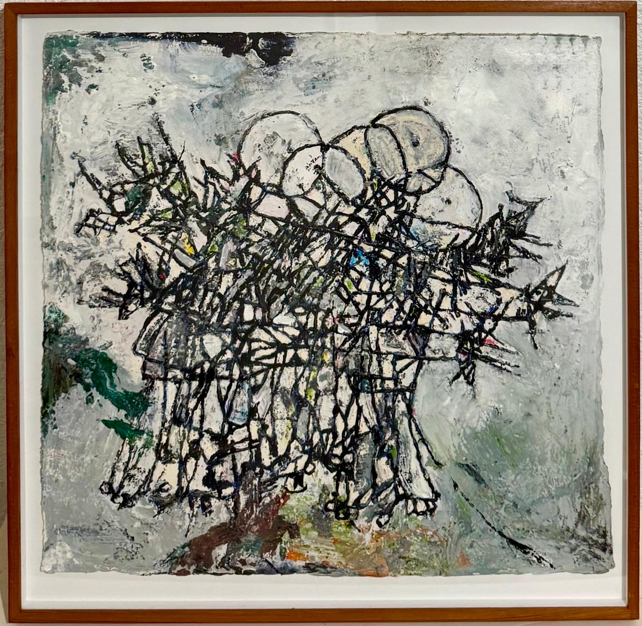 Ölgemälde Abstrakte Zeitgenössische Kunst Zachary Armstrong Porträts nach Noah im Angebot 13