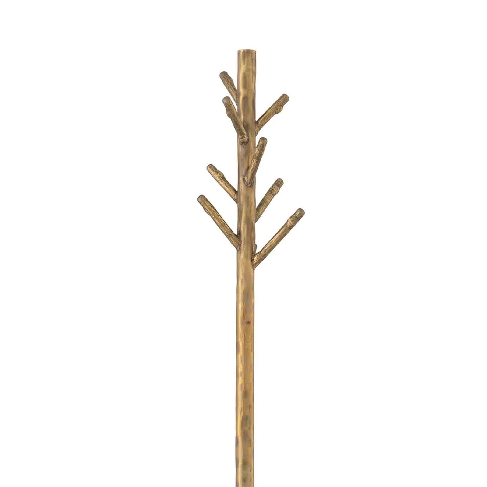 Coatrack  Zachary with solid brass stand in 
aged brass finish and with black grey marble
base in polished finish.