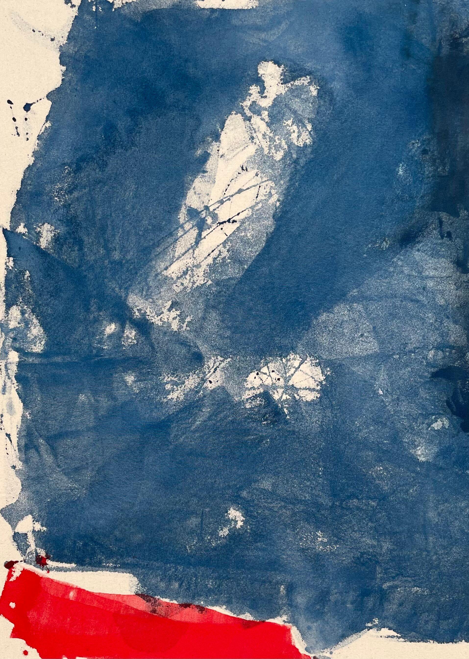 Blue and Red Study II Abstract Painting, Acrylic on Canvas, 2010-