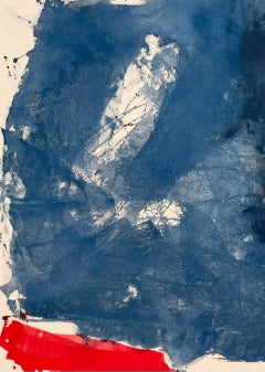 Blue and Red Study II Abstract Painting, Acrylic on Canvas, 2010-