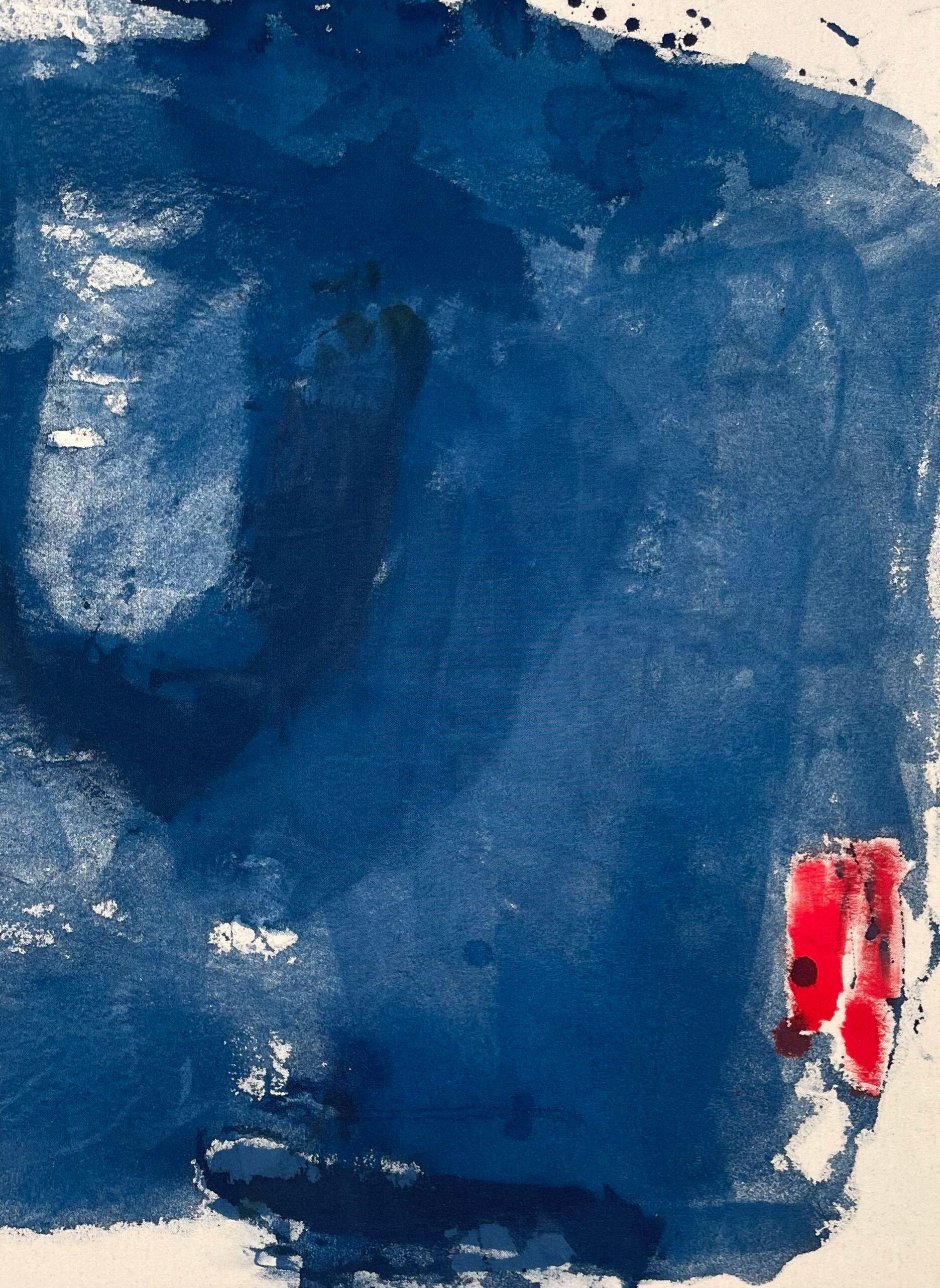Blue and Red Study III Abstract Painting, Acrylic on Canvas, 2010-