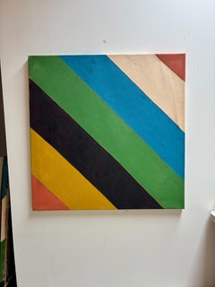 Two Women on the Shore no. 4a: House Paint and Chalk on Canvas, 2010s, 51x51